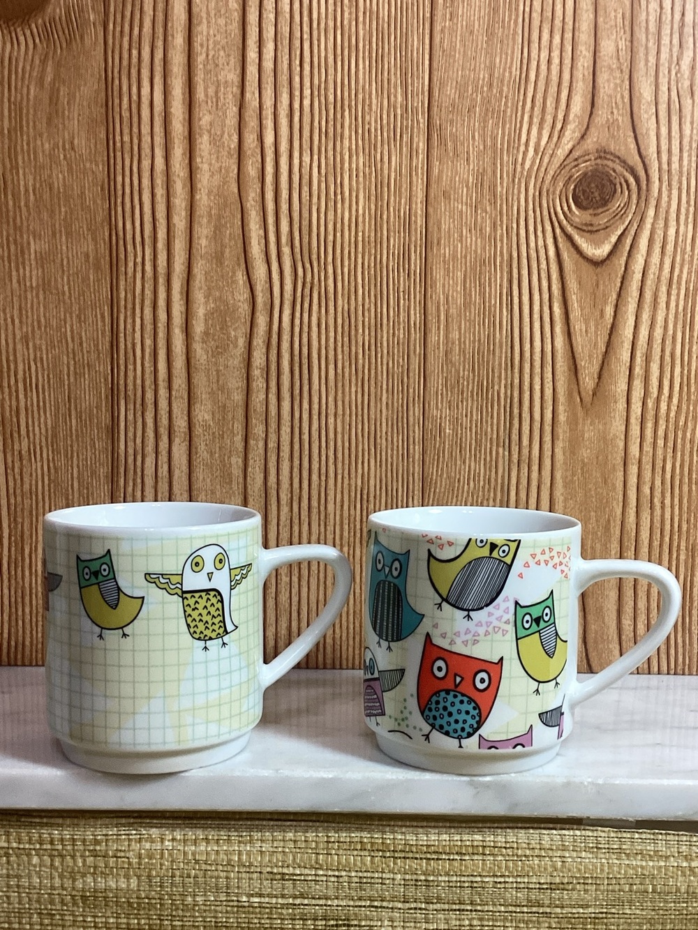 Owls by Creative Tops Ltd Colorful Owl Ceramic Mug Set -